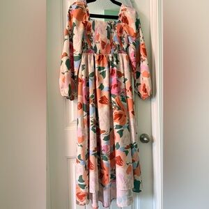 Elegant Floral High Low Dress